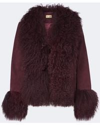 RIXO London - Sammy Shearling-Trimmed Suede Jacket - Lyst