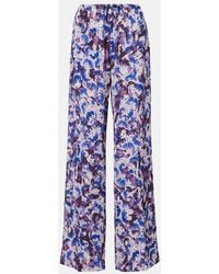 Dries Van Noten - Printed Mid-Rise Crepe Straight Pants - Lyst