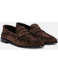 Saint Laurent - Le Loafer Suede Penny Loafers - Lyst