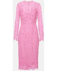 Dolce & Gabbana - Lace Floral Sheath Dress - Lyst