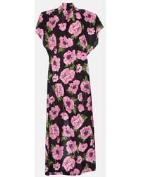 Stella McCartney - Floral Printed Silk Maxi Dress - Lyst