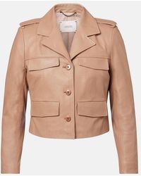 Dorothee Schumacher - Sleek Statement Cropped Leather Jacket - Lyst