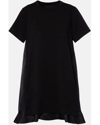 Sacai - Ruffled Cotton Minidress - Lyst