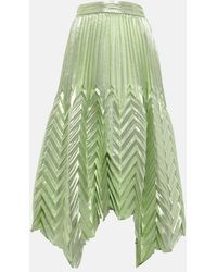 Jonathan Simkhai - Pleated Silk-Blend Midi Skirt - Lyst