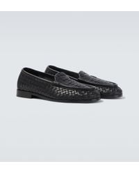 Bottega Veneta - Silenzio Intrecciato Leather Loafers - Lyst