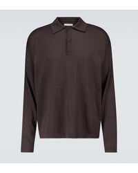 The Row Djon Wool Polo Sweater - Brown