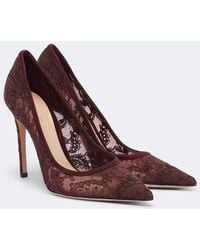 Gianvito Rossi - Claudia Suede-Trimmed Lace Pumps - Lyst