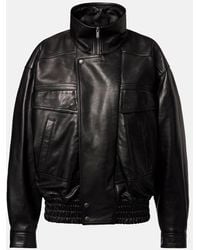 Saint Laurent - Leather Bomber Jacket - Lyst