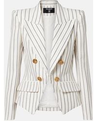 Balmain - Pinstripe Double-Breasted Blazer - Lyst