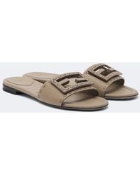 Fendi - Tube Ff Leather Slides - Lyst