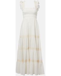RIXO London - Aubrie Tiered Cotton Voile Maxi Dress - Lyst