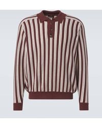 Bode - Hogan Stripe Wool And Cashmere Polo Sweater - Lyst