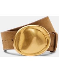 KHAITE - Keefe Suede Belt - Lyst