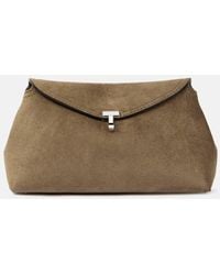 TOTEME - Clutch T-Lock Aus Veloursleder - Lyst
