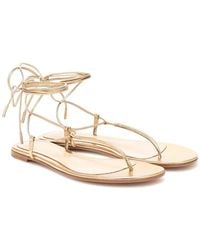 Gianvito Rossi - Sandalen Gwyneth Aus Metallic-Leder - Lyst