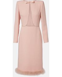 Valentino - Cady Couture Feather-Trimmed Midi Dress - Lyst