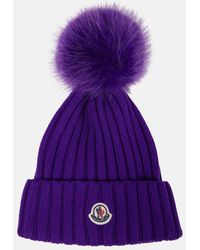Moncler - Ribbed-knit Wool Beanie - Lyst