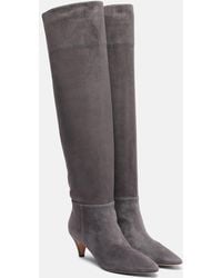Gianvito Rossi - Elise 55 Suede Knee-High Boots - Lyst