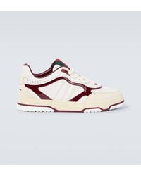 Gucci - Re-web Suede-trimmed Leather Sneakers - Lyst