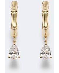 Anita Ko - Bamboo Small 18Kt Huggie Earrings With Diamonds - Lyst