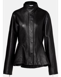 Alaïa - Peplum Leather Jacket - Lyst