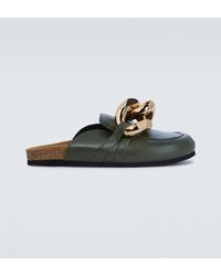 JW Anderson Curb Chain Mules - Green