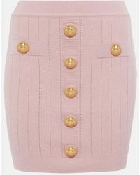 Balmain - Knit Skirt With Buttons - Lyst