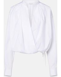 Dries Van Noten - Draped Cotton Blouse - Lyst