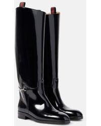 Gucci - Stiefel Horsebit Aus Leder - Lyst