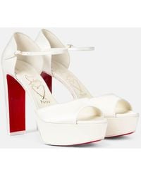 Christian Louboutin - Bridal Sandaloo 130 Crepe Satin Platform Sandals - Lyst