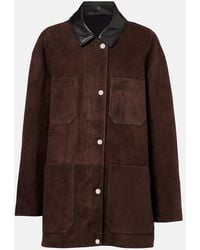 Nour Hammour - Barn Leather-Trimmed Suede Field Jacket - Lyst