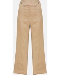 Veronica Beard - Aubrie Linen-blend Cropped Pants - Lyst