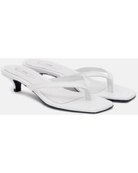 TOTEME - Croc-Effect Leather Thong Sandals - Lyst
