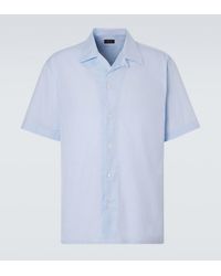 Brioni - Striped Cotton Poplin Bowling Shirt - Lyst