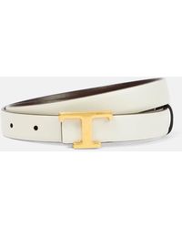 Tod's - Timeless T Reversible Leather Belt - Lyst