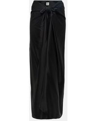 TOTEME - Toteme "Satin Skirt With Bow Detail" - Lyst