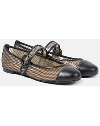 Aquazzura - Mary-Jane-Ballerinas Solstice Aus Mesh Und Leder - Lyst