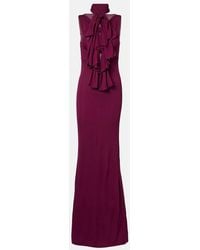 Alaïa - Bow-Detail Halterneck Jersey Gown - Lyst