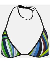 Emilio Pucci - Top bikini a triangolo con stampa - Lyst