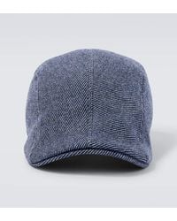 Brunello Cucinelli - Striped Wool, Cashmere, And Silk Cap - Lyst