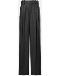 Saint Laurent - Pleated Cashmere Wide-Leg Pants - Lyst