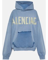 Balenciaga - Logo-Print Cotton Hoodie - Lyst