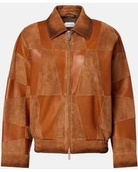 Versace - Leather And Suede Blouson Jacket - Lyst