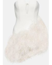 David Koma - Bridal Feather-Trimmed Cady Minidress - Lyst