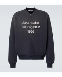 Acne Studios - Logo Cotton-Blend Zip-Up Sweatshirt - Lyst