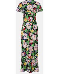 RIXO London - Jeannie Floral Silk Maxi Dress - Lyst