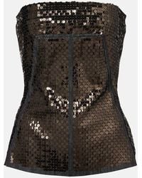 Rick Owens - Sequined Denim Bustier Top - Lyst