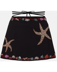 Clio Peppiatt - Calypso Beaded Wrap Skirt - Lyst
