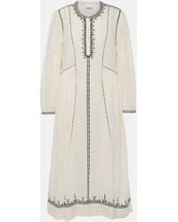Isabel Marant - Pippa Embroidered Cotton Midi Dress - Lyst
