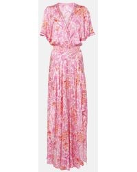 Poupette - Mabelle Floral Satin Maxi Dress - Lyst